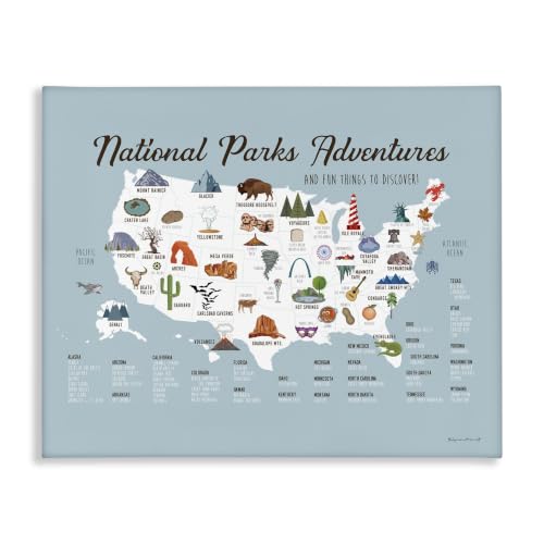 'National Parks Adventures USA Map'| Canvas Art