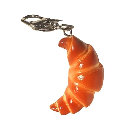 KIFEDSLJ Simulation Food Keychain Croissant Hamburger Sandwich Cupcake Keyring for