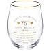Calltoge Inspirational 1951 75th Birthday Gifts for Women Men 15oz Wine Tumbler Red Wine Glass Cup Behind You All Your Memories Before You All Your Dreams