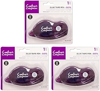 Crafter's Companion Glue Tape Roller Dots - Double Sided Extra Strong Adhesive Dispenser - Easy Use & Mess Free - Perfect for Crafting, Card Making, Scrapbooking & Stationery (Pack of 3)