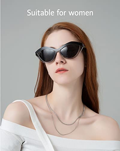 ANRRI Retro Narrow Cat Eye Sunglasses for Women UV400 Protection Metal Frame3