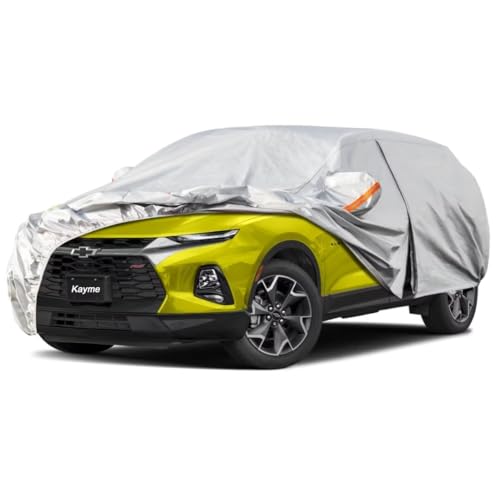 Kayme SUV Car Cover Fit for Chevrolet Blazer (2019-2025) Automobiles All Weather Waterproof, Outdoor Cover Sun Rain Protection, with Lock and Zipper D