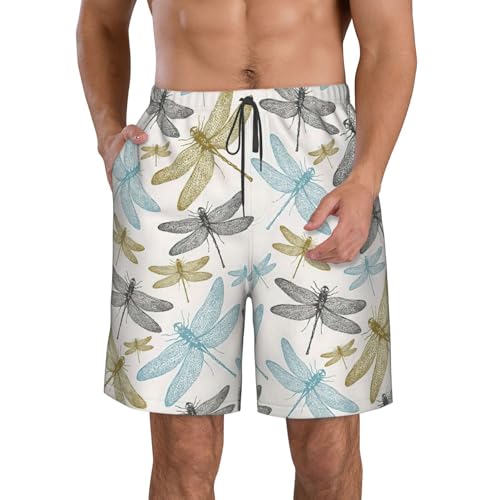 Pantalones cortos de playa con libélulas bañador masculino para piscina