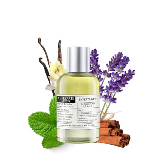 Image of Alternate Scents ENTERTAINER 100ml Long Lasting Perfume For Men |Strong& long Lasting with 30% Oil Concentration|| Fresh Spicy Vanilla| Fragrance From France | Made In India|