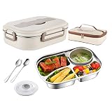 Bento Box,1500ml Stainless Steel Lunch Box,Versatile 4-Compartment Portable Lunch Box Container-Sala