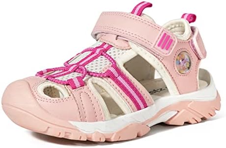 TZJS Girls Boys Sandals Kids Closed Toe Outdoor Hiking Sandal Lightweight Athletic Adjustable Straps Summer Shoes for Toddler/Little Kid