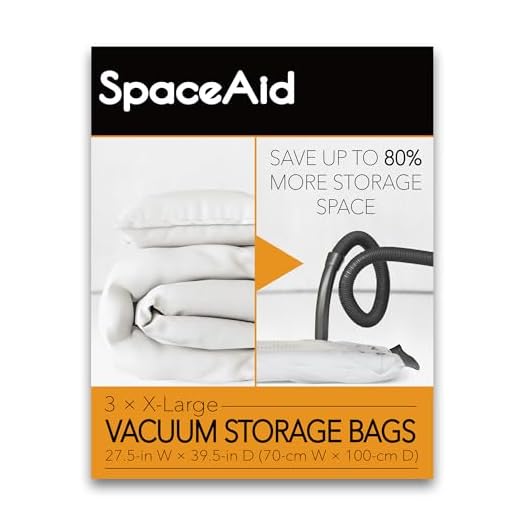 SpaceAid Jumbo Vacuum Storage Bags, Space Saver Sealer Compression Bags for Comforters, Blankets, Pillows, Bedding, Clothes (X-Large 3 Pack)