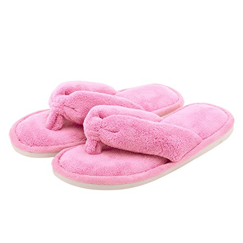 Pantuflas de casa para mujer, forro polar coral para el dedo del pie, pantuflas para el hogar para mujer, Pink, 38/39 EU