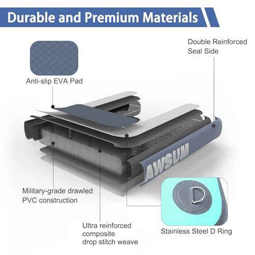 AWSUM 150x100x15 cm Hunderampe Aufblasbar Hund Wasser Dog Ramp Dog Floating Steps Leiter Schwimmrampe Welpe Planke Schwimmdock Plattform für Hunde bis zu 100 kg, für Pool, See, Boote, swimmingpool