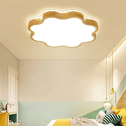 Lámpara de techo de madera nórdica moderna LED plana para iluminación interior 6