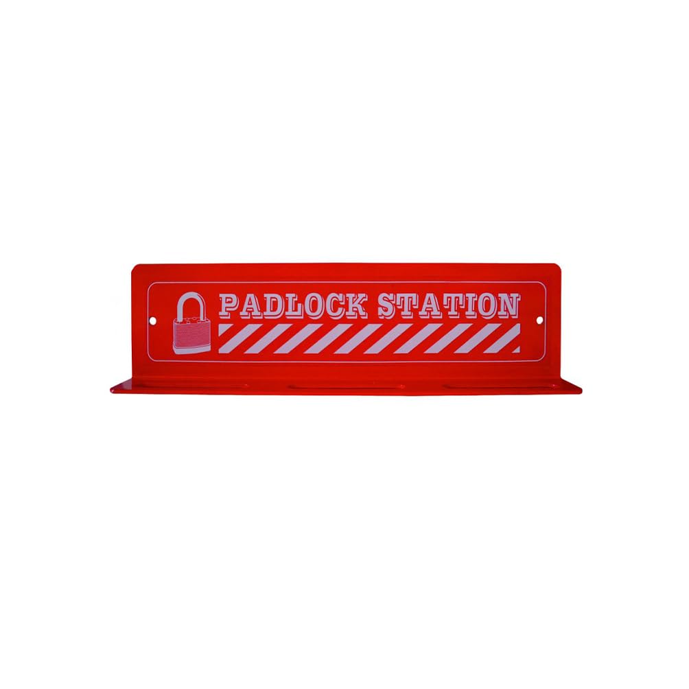 Centurion Red Lockout Tagout Padlock Station - Holds Up To 18 Padlocks | Wall Mounted Safety Organiser For Loto Compliance | Industrial Workplace Safety