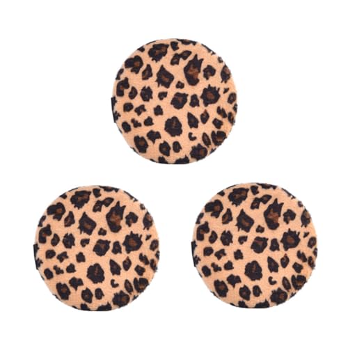 FRCOLOR 3pcs Loose Powder Makeup Leopard-print Makeup Pads Cosmetics Powder Makeup Tool Dry Powder Puff Makeup Applicator Random