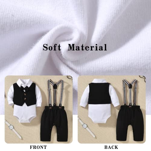 Aalizzwell Baby Boys Gentleman Outfit 3 Piece Formal Suit Set with Snaps4