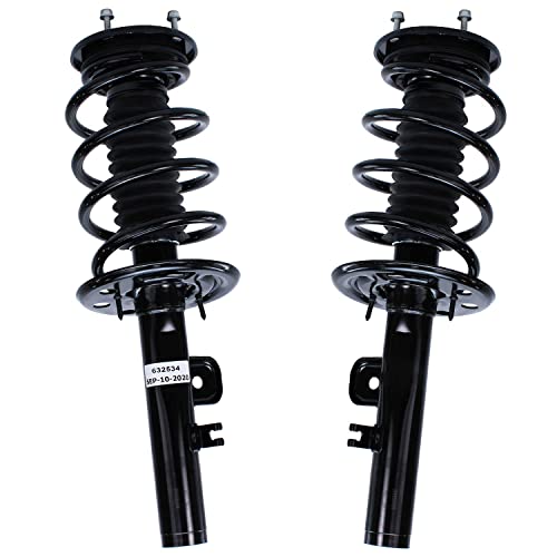 Image of Detroit Axle - Front Struts Kit for 2010 2011 2012 Ford Flex [Naturally Aspirated] 2 Ready Suspension Struts w /Coil Spring Assembly 2 Sway Bar Links 2 Outer Tie Rods Replacement