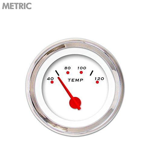 Aurora Instruments 5032 Pegged White Metric Water Temperature Gauge