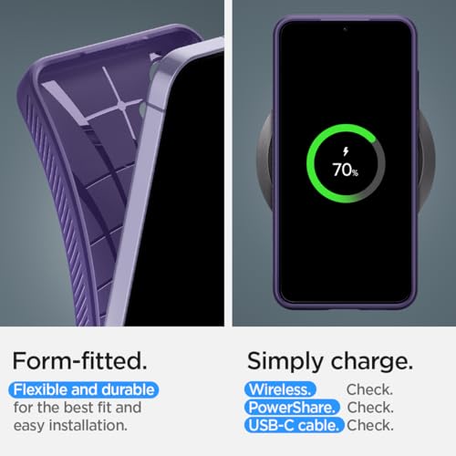 Image of Spigen for Galaxy S24 Case, Liquid Air [No Magnet Ring] [Military-Grade Protection] - Deep Purple