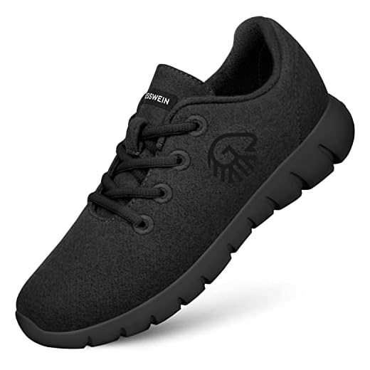 GIESSWEIN Merino Runners Men - Atmungsaktive Sneaker aus Merino Wool 3D Stretch, Leichte Herren Freizeit Schuhe mit Wechsel-Fußbett