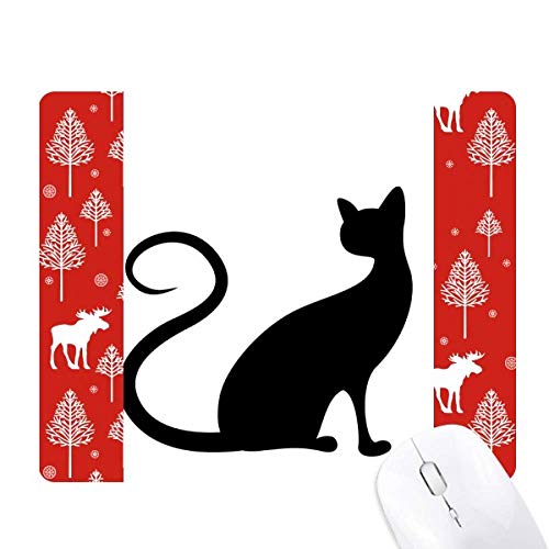 Silhouette chat noir élégante déco Noël forêt et bois pour jardin féerique