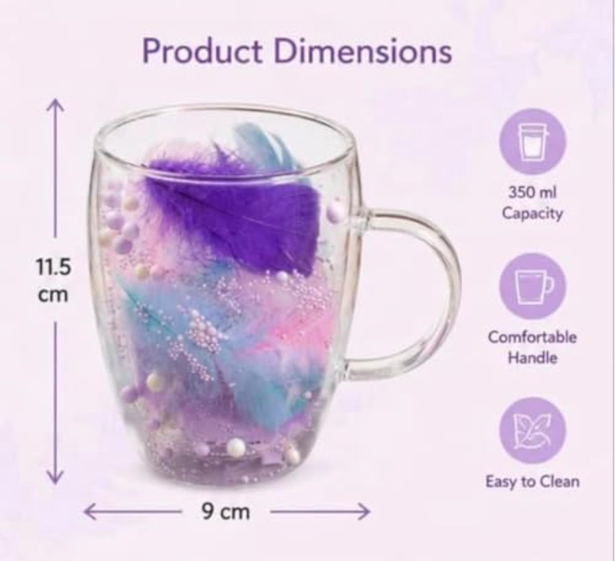 Decorative Double-Wall Glass Cup