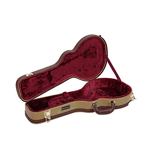 Image of Crossrock Deluxe Wood Hard Case for F-style Mandolin, Tweed(CRW600MFTW)