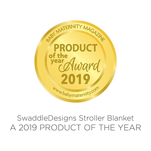 Image of SwaddleDesigns Cozy Stroller Blanket, Blue Puff Circles with Satin Trim