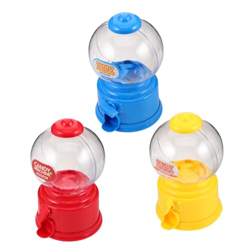 Healifty 3pcs Mini Candy Dispenser Machine Gumballs Candy Dispenser Desktop Holder for Boys and Girls Plastic Snack Box Interactive Vending Machine for Parties