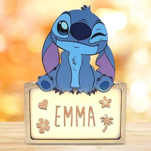 WONDEE Disney Lámpara Stitch Niña y Bebé Personalizada - Luz Nocturna Infantil Quitamiedos y Decoración de Stich, Cosas/Regalos Infantiles Disney Lilo y Stitch Niña y Bebé Personalizados Originales | Ya disponible en tu tienda friki favorita! En mundofriki.es!