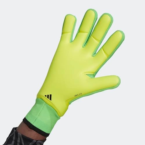 Adidas X Pro Goalkeeper Gloves - Lightweight, Streamlined Design, Solid Grip, Eco-Friendly Construction (Solar Green/Black/Solar Yellow, 8) #TOP1