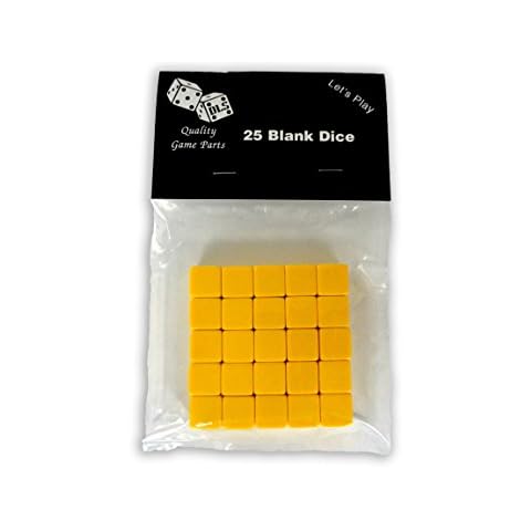 25 Blank Yellow Dice 16MM Cover