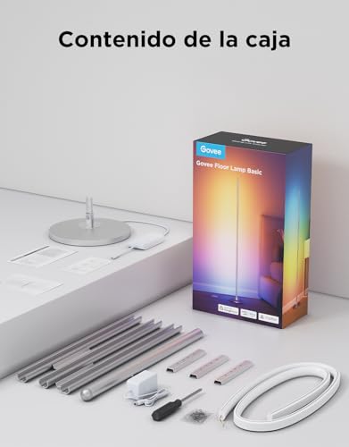 Miniatura 9 de Govee Lámpara De Pie Moderna, Rgbic Lámpara Led Funciona Con Alexa, Google Assistant, Matter, 16 Millones De Colores Diy Y 61 Modos De Escena Para Dormitorio, Gaming Room, Color Plata