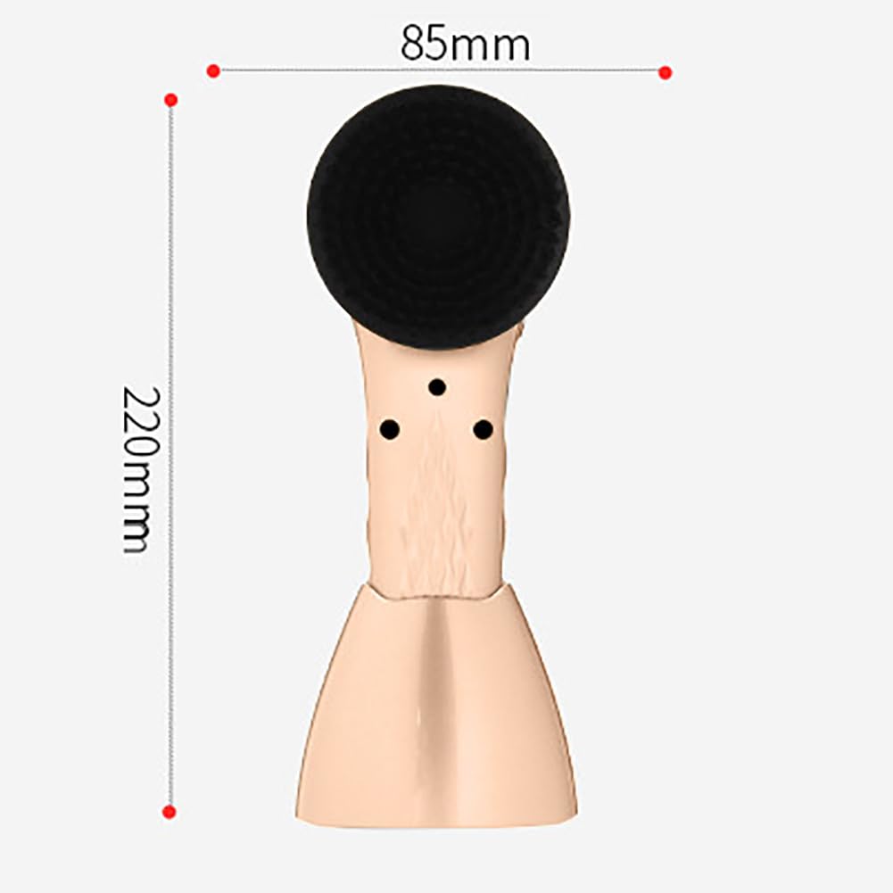 Cepillo De Calzado Eléctrico USB De Mano, Kit De Pulido Automático De Zapatos para Zapatos/Botas De Cuero, Cepillos Inalámbricos De Brillo De Zapatos con 7 Cabezas De Reemplazo,Flesh