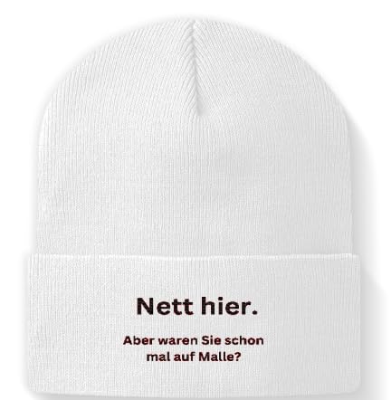 Bonnet blanc M au design unique pour affirmer votre style et votre sens de l'humour