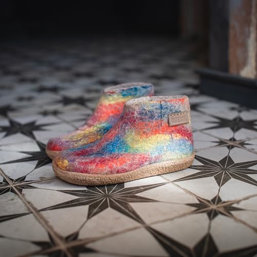 Wool Ankle Boots Slippers for Women, Handmade Felted Booties with Sturdy Stitching2