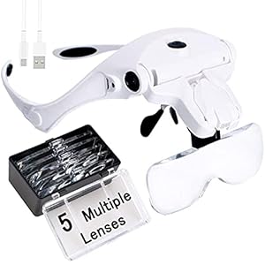 Vergrootglazen Vergrootglazen Usb Led-licht Lampkop Loep Juwelier Hoofdband Vergrootglas Bril Optisch glasgereedschap…
