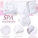 Hoteam 30 Pack Spa Headband Facial Esthetician Hair Wrap for Women Adjustable Makeup Sports Shower Stretch Towel with Tape(Pink, Gray, White)