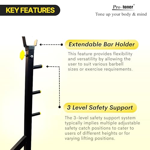Image of Protoner Joint Squat Stand with Safety Holders, Heavy Duty Metal Frame, Adjustable Height, for Squats and Bench Press