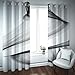 Produktbild HengYun ART Schwarz-Weiß-Verdunkelungsvorhänge für Schlafzimmer 2 Panels Moderne abstrakte Kunst Zimmer Verdunkelungsvorhänge Drapes Smart Gaze für Wohnzimmer 2X W106xL183cm