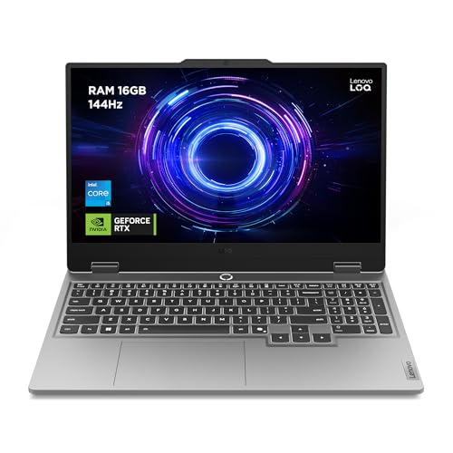 Lenovo LOQ 15' Notebook Gaming, NVIDIA GeForce RTX 5050 8GB GDDR7, Intel Core i5-13450HX, RAM 16GB, 1TB SSD, Schermo 15.6' FHD (1920x1080) 144Hz, Windows 11 Home, Tastiera Retroilluminata - Luna Grey