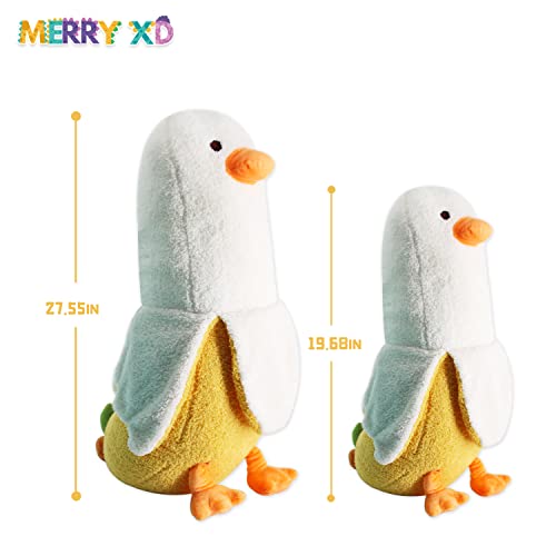 Merryxd Banana Duck Plush Toy Soft Stuffed Hugging Pillow, Cute Duck Plushie For Sleeping,Banana Stuffed Animal Doll Gift For Kids White 19.68'' #TOP1
