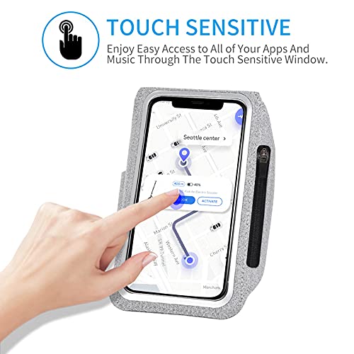 Haissky Running Armband With Airpods Bag Cell Phone Armband For Iphone 12/11 Pro /11/Xr/Xs/X/8, Galaxy S9/S8 Water Resistant Sports Phone Holder Case & Zipper Slot Car Key Holder For 6.5 Inch Phone #TOP2