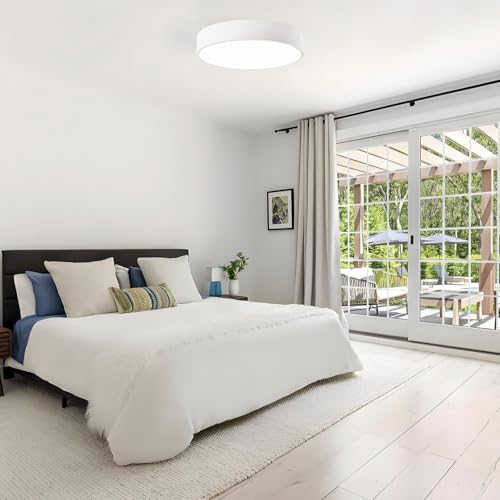 Image of 3-Light Modern White Flush Mount Ceiling Light 15.8 Inch