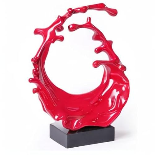 Miniatura 11 de Nenbolec Moderna Decorativa Escultura Olas Figura Estatua Resina Decoración Regalo Interior Salon Arte Rojo 42cm