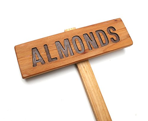 Almonds Garden Sign, Garden Marker, Outdoor Signage, Tree Sign, Orchard Marker, Yard Art, Garden Decor, Nut Sign, Plant Sign, Custom Marker #TOP1