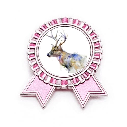 Broche renne artistique rose en métal pour sublimer un manteau d'hiver