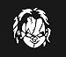 Chucky Face 6" White Car Truck Vinyl Decal Art Wall Sticker USA Classic Scary Movies Child's Play Badass Halloween Horror