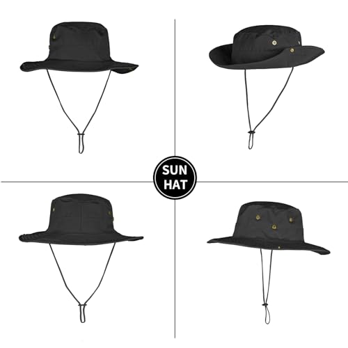 Image of Sun Hats for Men Women Boonie Hat Foldable Fishing Hat UPF 50+ Bucket Hat for Fishing Hiking Garden Safari Beach