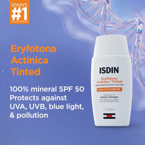 Image of ISDIN Eryfotona Actinica Mineral Face Sunscreen SPF 50, No White Cast