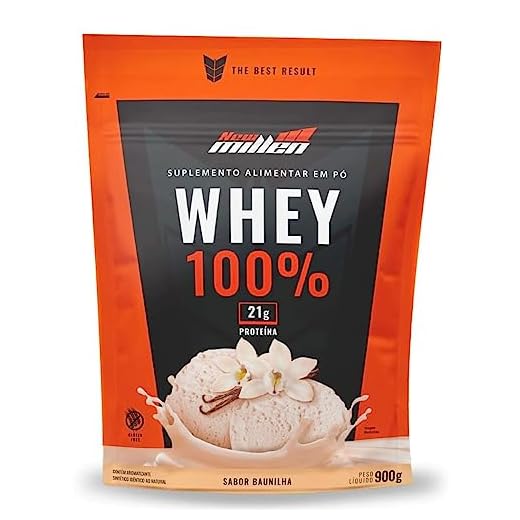 New Millen Whey 100% - 900G Refil Baunilha -