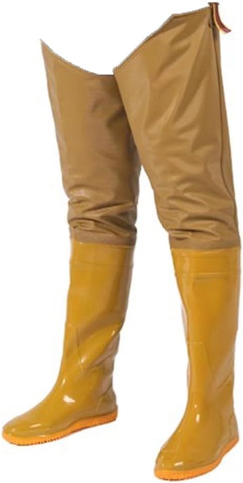 Hip Waders PVC Hip Waders, Fishing, Hunting, Car Washing, Outdoor Training Camp,Anti Slip Soft Oxford Sole (Yellow 80cm,5.5)