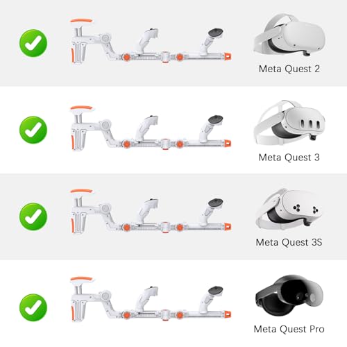 Image of VR Gunstock Compatible with Meta Quest 2 /3 /3S /Pro, Shoulder Straps Adjustable FPS Gaming Controller Accessories Quick Magnetic Attachment Cheek Pad Immersive VR Stock Rifle Gameplay